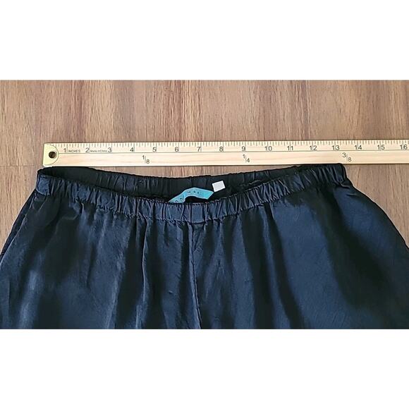 Johnny Was Black Shimmer Wide Leg Pants Sz M | Resort Luxe Boho - Picture 6 of 10